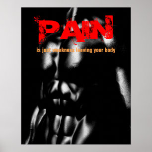 Póster Dolor Fisicoculturismo Fitness Inspirador