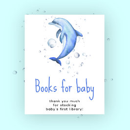 Póster Dolphin acuarela - Libros para bebé