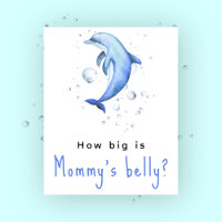 Dolphin acuarela - Qué grande es la barriga de mam