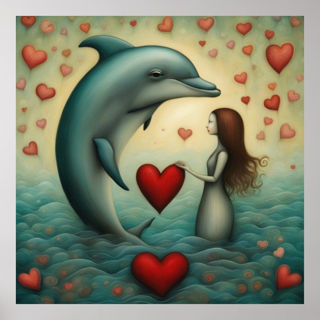 Póster Dolphin Love 1 (Frente)