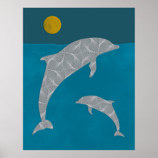 Póster Dolphin Nautical