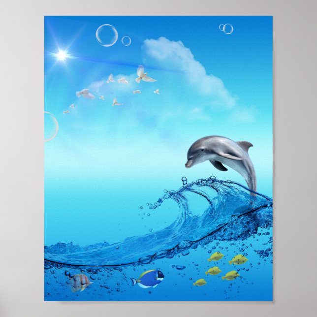Póster Dolphin Wave Frutiger Aero (Frente)