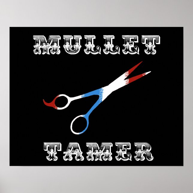 Póster domador de mullet barber divertido vintage (Frente)