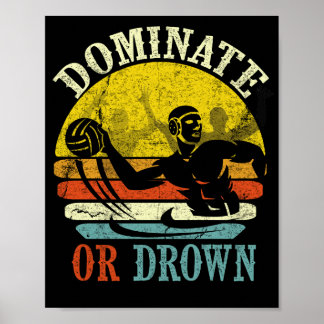 Póster Dominar O Ahogar El Polo De Agua Retro