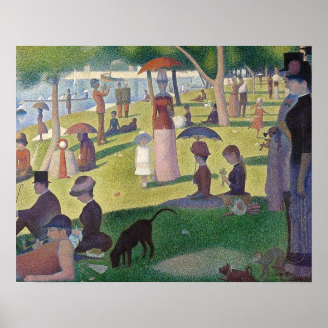 Póster Domingo en la pintura de La Grande Jatte Seurat (Frente)