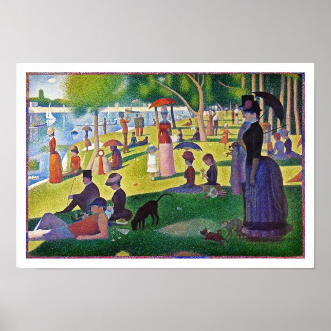 Póster Domingo por la tarde en La Grande Jatte por Seurat (Frente)