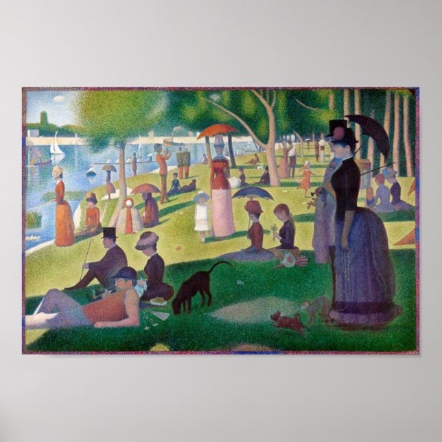 Póster Domingo por la tarde en La Grande Jatte, Seurat (Frente)