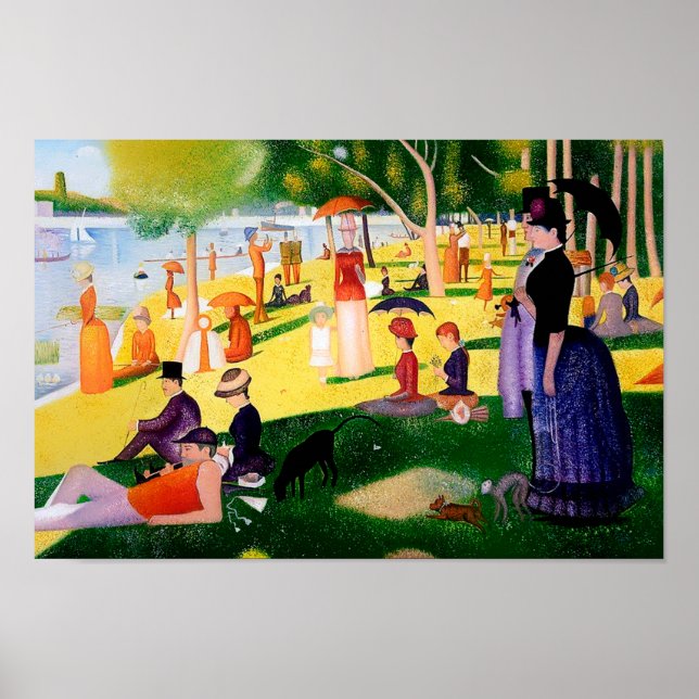 Póster Domingo por la tarde en la isla de La Grande Jatte (Frente)
