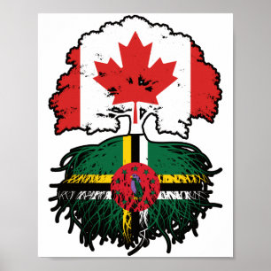 Póster Dominica Dominicana Canadá Canadá Árbol Roots band