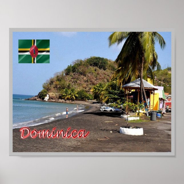 Póster Dominica - Playa de Mero - (Frente)