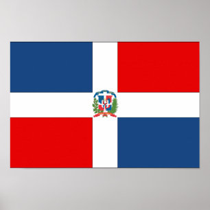 Póster Dominican Republic Flag