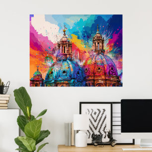 Póster Dominios de la Catedral de Roma - Colorida pintura