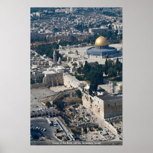 Póster Domo de la roca, ciudad vieja de Jerusalén, Israel