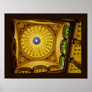 Póster Domo de techo de la biblioteca pública de Milwauke