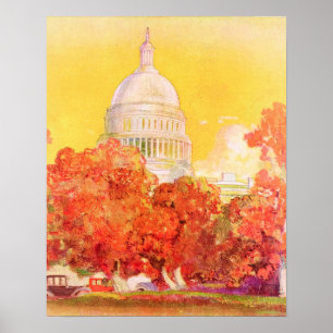 Póster Domo del Capitolio en otoño, por Albert Hencke