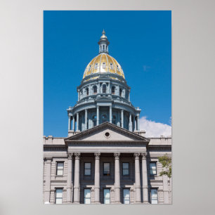 Póster Domo del Capitolio Estatal de Colorado y Portico