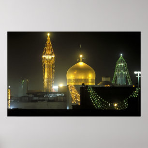 Póster Domo dorado del complejo del santuario Imam Reza e