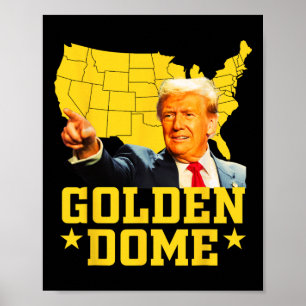 Póster Domo dorado Trump Gran mapa americano Patriótico 4