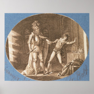 Póster Don Giovanni y la estatua del Commandantore