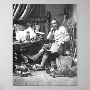 Póster Don Quijote En Su Estudio