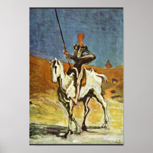 Póster Don Quijote y Sancho Panza de Daumier Honoré (sea
