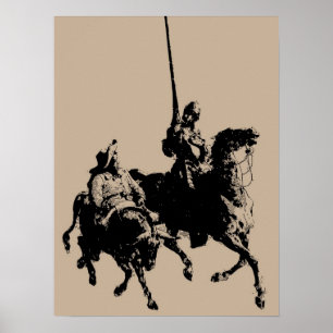 Póster Don Quijote y Sancho Panza Poster