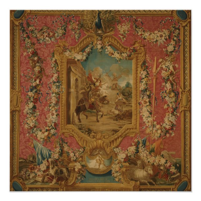 Póster Don Quixote Guided by Folly, 18th century tapestry (Anverso)