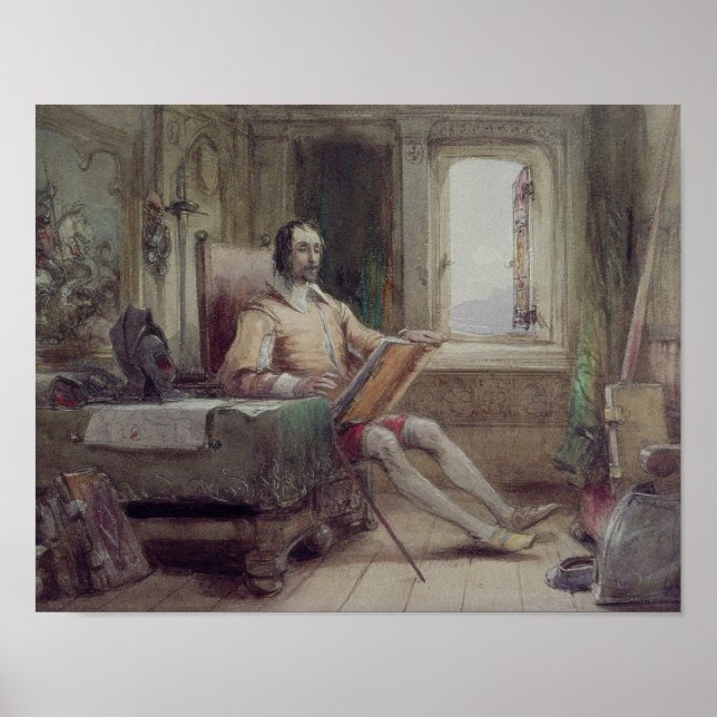 Póster Don Quixote in his Study (Frente)