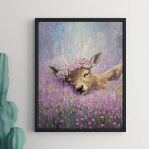 Póster Doña durmiente en campo de flores