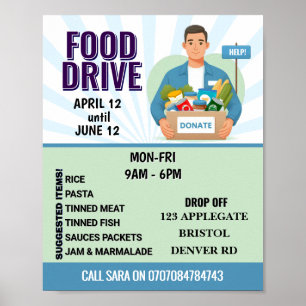 Póster Donación al Banco de Alimentos Diseño Personaliz