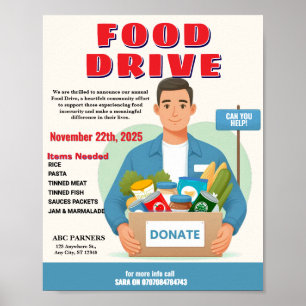 Póster Donación de bancos de alimentos   Diseño de person