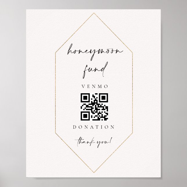 Póster Donación de fondos de luna de miel Rótulo Regalo d (Frente)