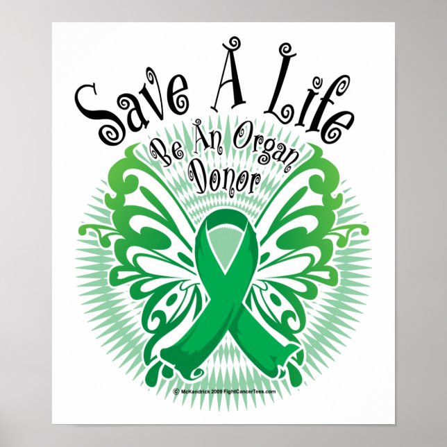 Póster Donador de órganos Mariposa 3 (Frente)