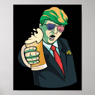 Póster Donald Afortunado St Pattys Trump Día de San Patri