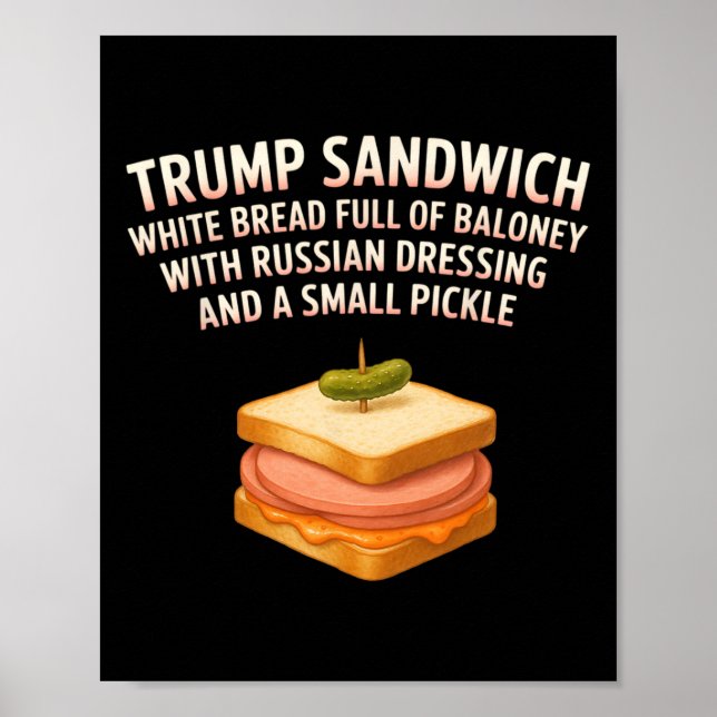 Póster Donald, gracioso Rótulo anti sandwich de Trump (Frente)