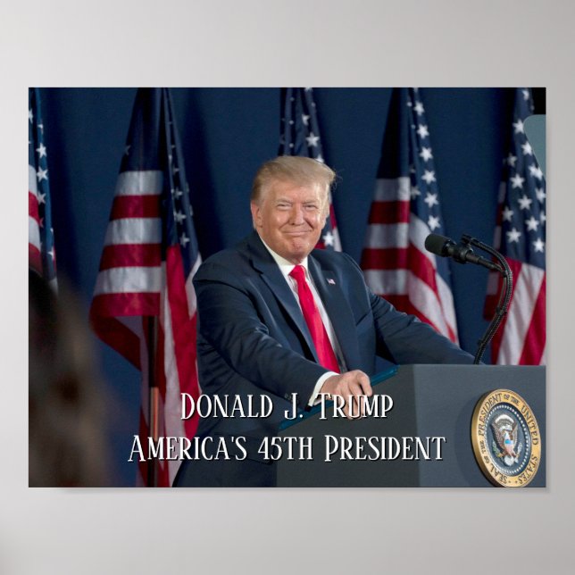 Póster Donald J. Trump 45º presidente Keepsake (Frente)