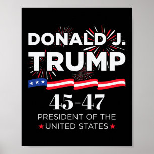 Póster Donald J. Trump 45 47 Día de la Inauguración del P