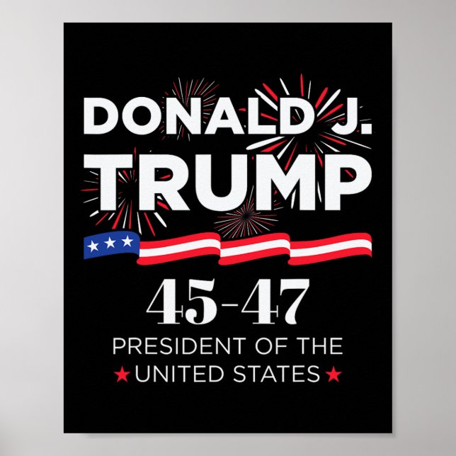 Póster Donald J. Trump 45 47 Día de la Inauguración del P (Frente)