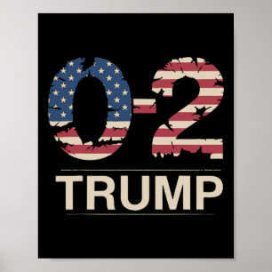 Póster Donald Trump 0-2 Lucha Lucha Lucha Bandera de EE. 