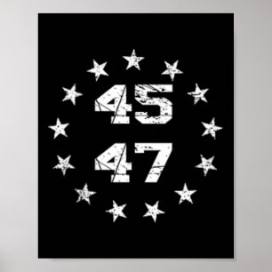 Póster Donald Trump 2024 45 47 Bandera Estadounidense 4 D