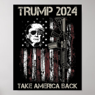Póster Donald Trump 2024 devuelve a Estados Unidos la ban
