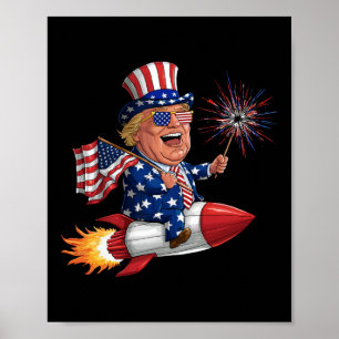 Póster Donald Trump 2024 Feliz 4 de julio a Trump