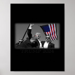Póster Donald Trump 2024 fracasó en intento de golpe patr