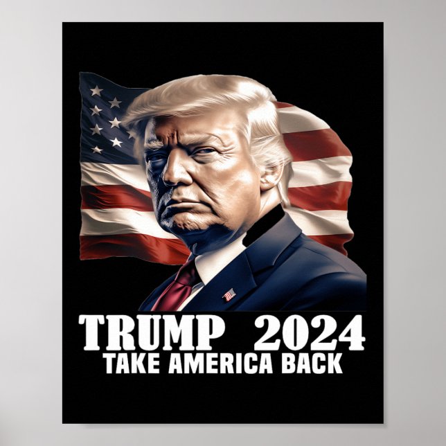 Póster Donald Trump 2024 retoma las elecciones en Estados (Frente)