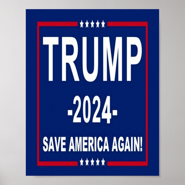 Póster Donald Trump 2024 Save America Again (Frente)