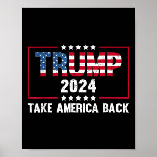 Póster Donald Trump 2024 Vuelve a América Ck Retro Vintag