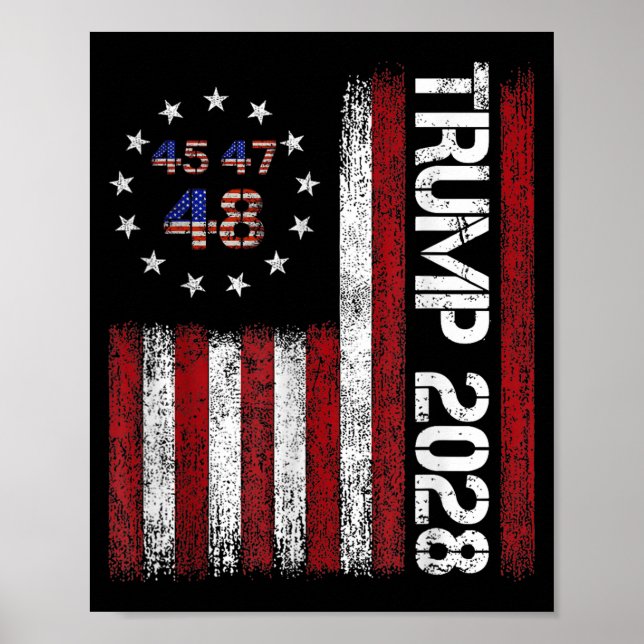 Póster Donald Trump 2028 Trump 45 47 (Frente)