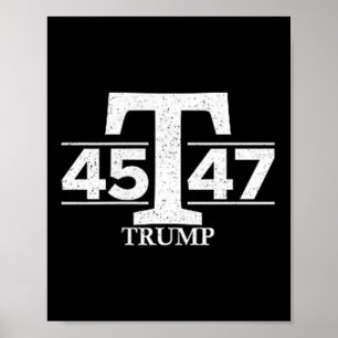 Póster Donald Trump 45 47 45º 47º presidente