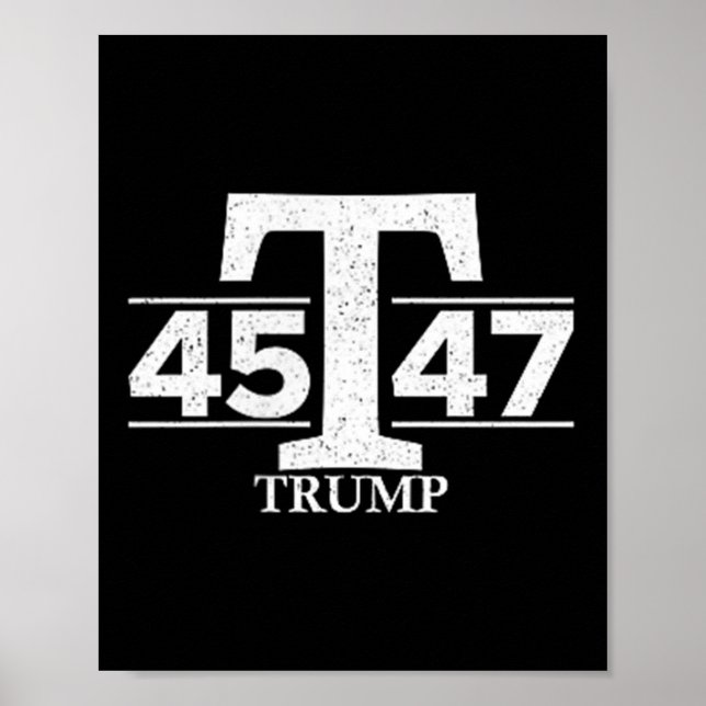 Póster Donald Trump 45 47 45º 47º presidente (Frente)