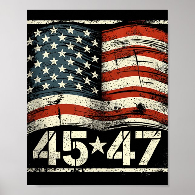 Póster Donald Trump 45 47 Inauguración de presidente 2025 (Frente)